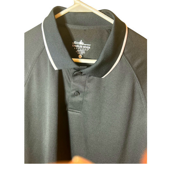 CHARLES RIVER BLACK POLO SHIRT SIZE l - Picture 2 of 4